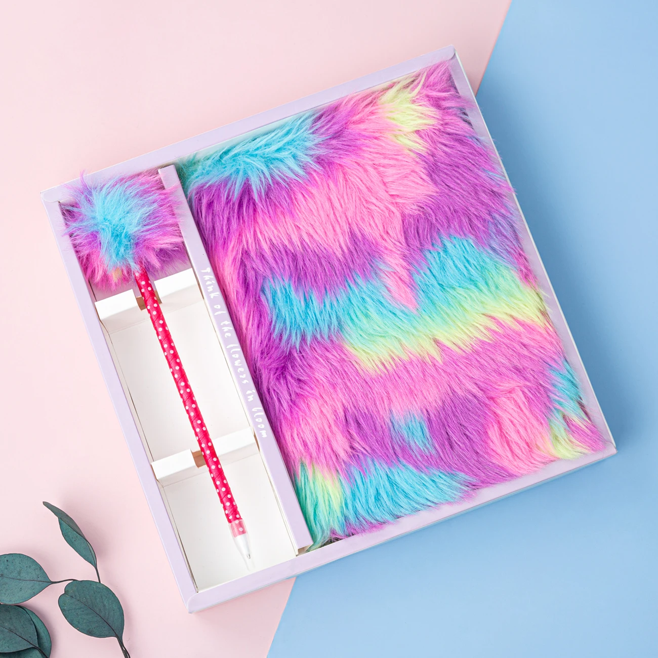 Cute Furry Logo Printing School Rainbow Hardcover Diary A5 Journal