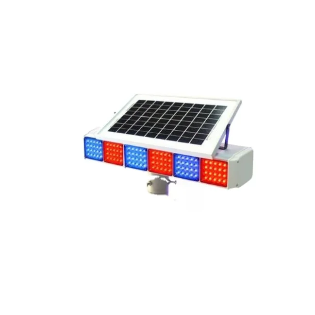 Portable 6 sets red and blue flashing signal Solar Strobe LED Traffic Warning Light