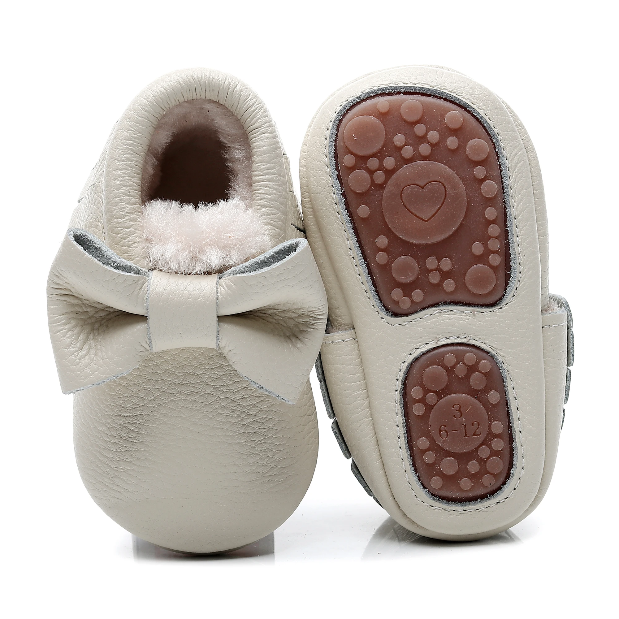 prewalker du cuir chaussures de bébé bowknot fond mou bottes d'hiver chaud 