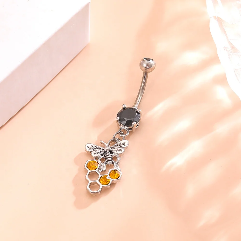 Belly Button Rings 14g Small Insects Navel Ring Body Belly Piercing Jewelry For Women Beach