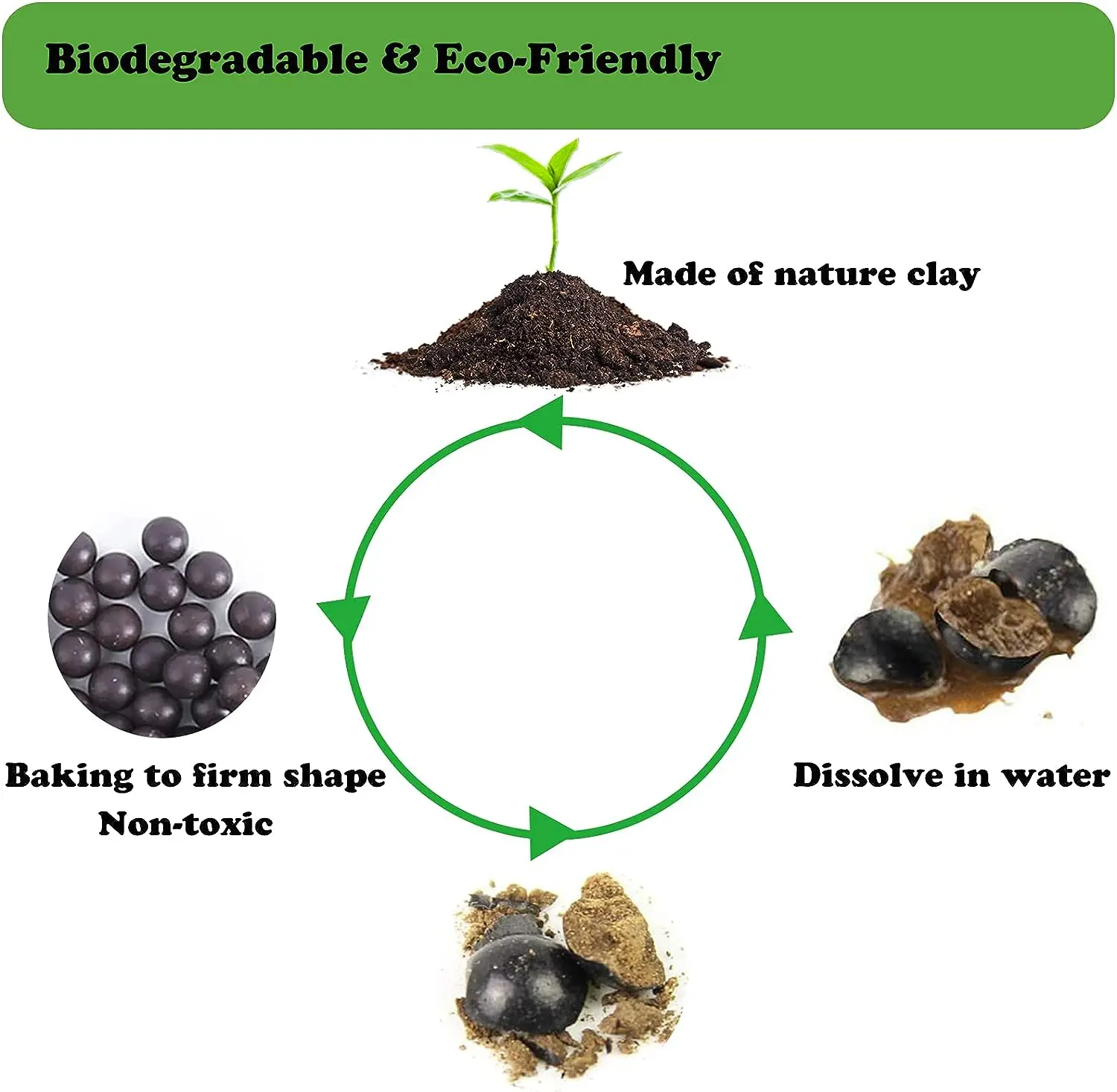 100 Slingshot Mud Pellets,Safety Mud Pellet Bullets,8mm Mud Pellets,Mud