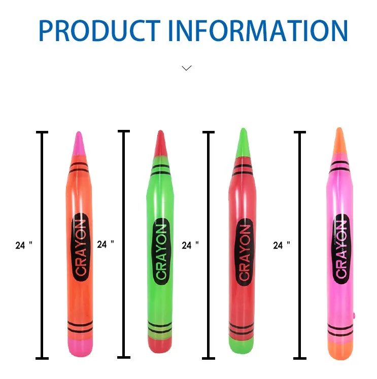 Large Inflatable Neon Crayons For Classroom Decorations Party Favors