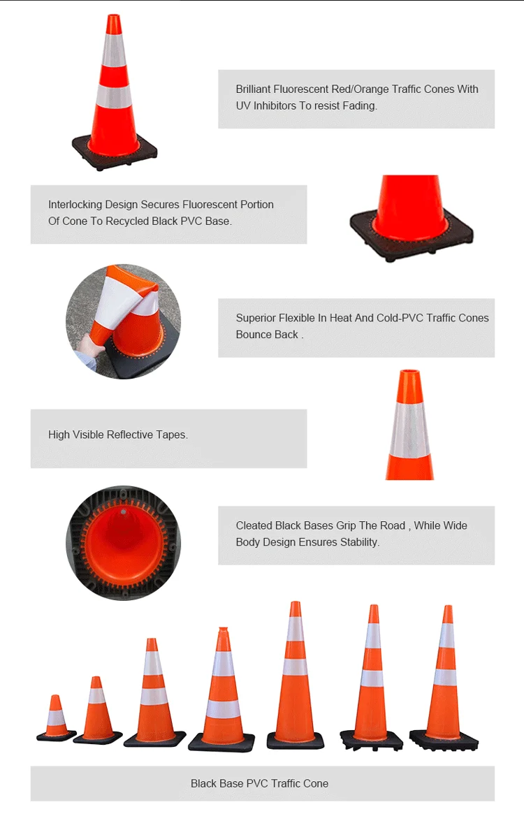 Wholesale Road Safety Stable Quality Flexible Rubber Traffic Cone - Buy ...