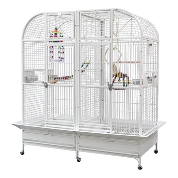 white parrot cage