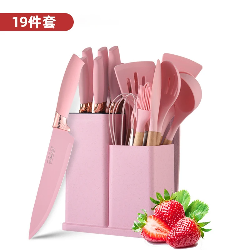 Hot Selling 19piece Set Of Silicone Kitchen Utensil Set With Wooden