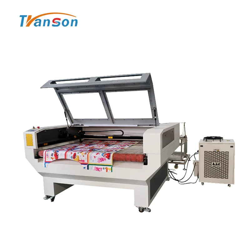 Transon laser machine TSF1610 with auto feeding  cutting and engraving materials in rolls