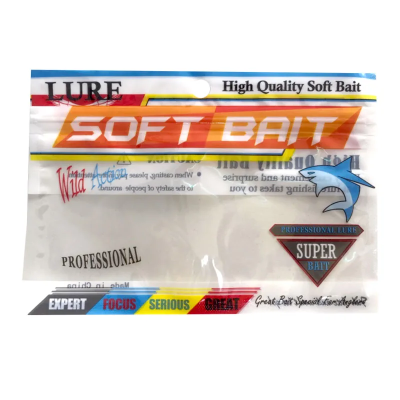 Soft Fish Lure Plastic Bag Package For Soft Fishing Lure 4 Kinds Of Design Fishing Tackle Bait