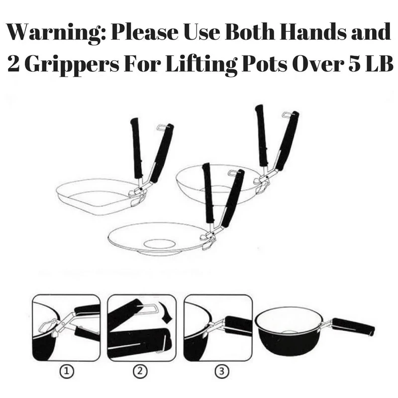 Stainless Steel Kitchen Hot Dish / Pan / Bowl Gripper With ABS Plastic Handle