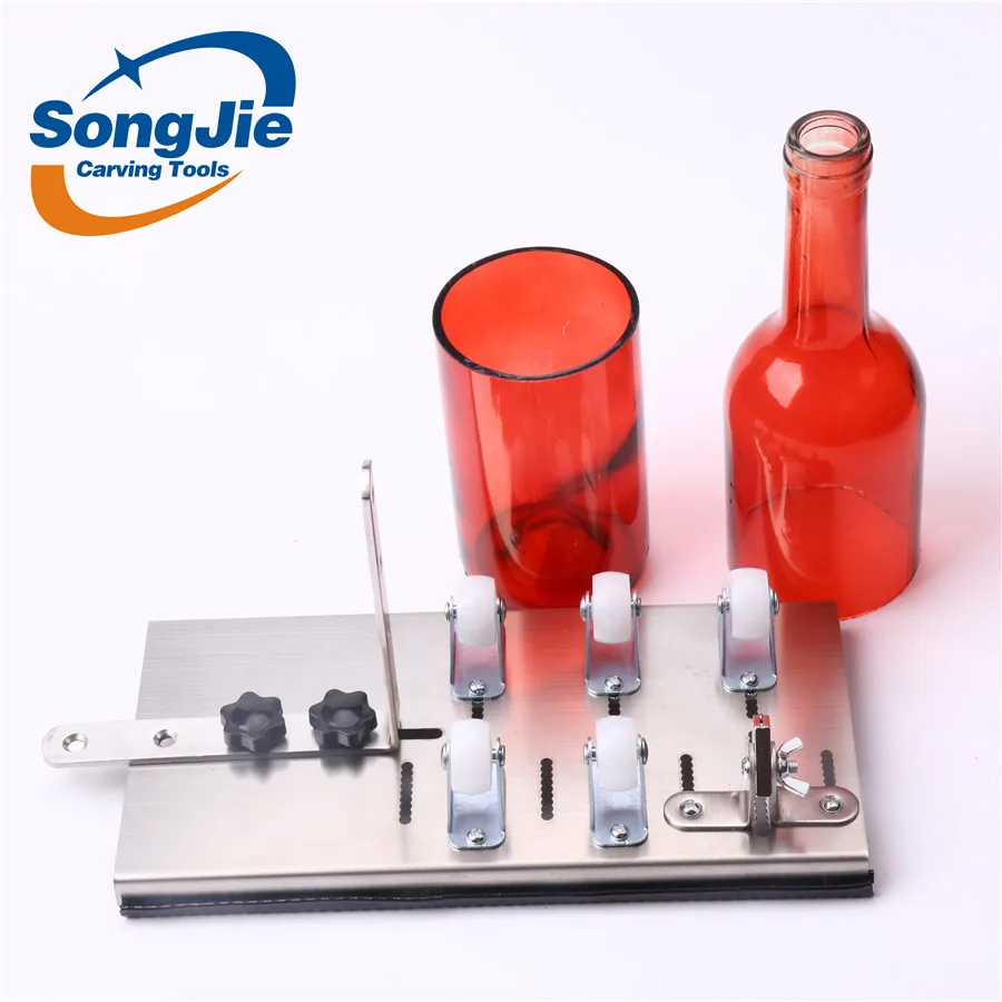 
SONGJIE DIY 5 wheels stainless steel glass bottle cutter tools Cemented carbide manual glass cutter for bottles 