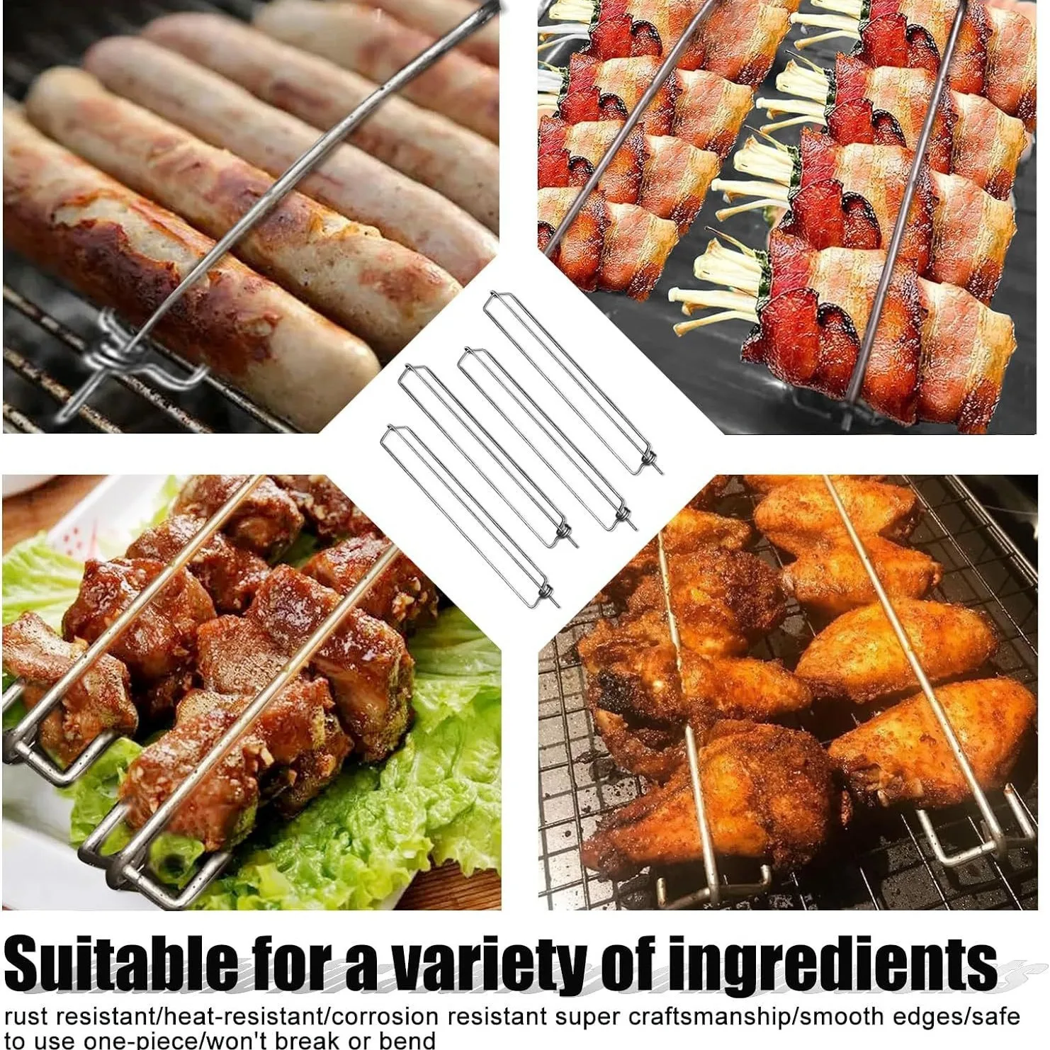 Wholesale Customized New cross-border wing rails grilling outdoor barbecue forks grills and BBQ tools details