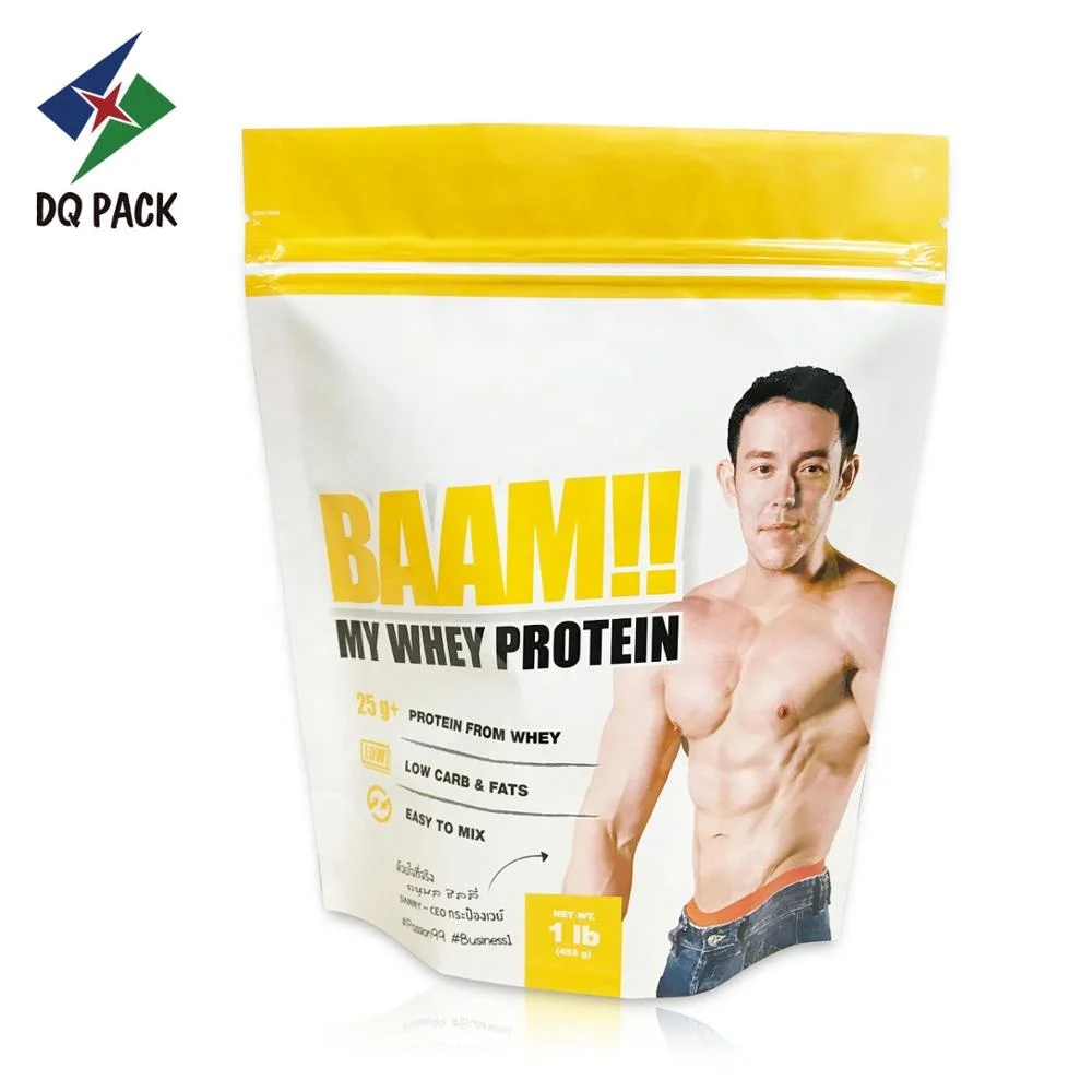 food packaging protein powder doypack bag with zipper, pouch style