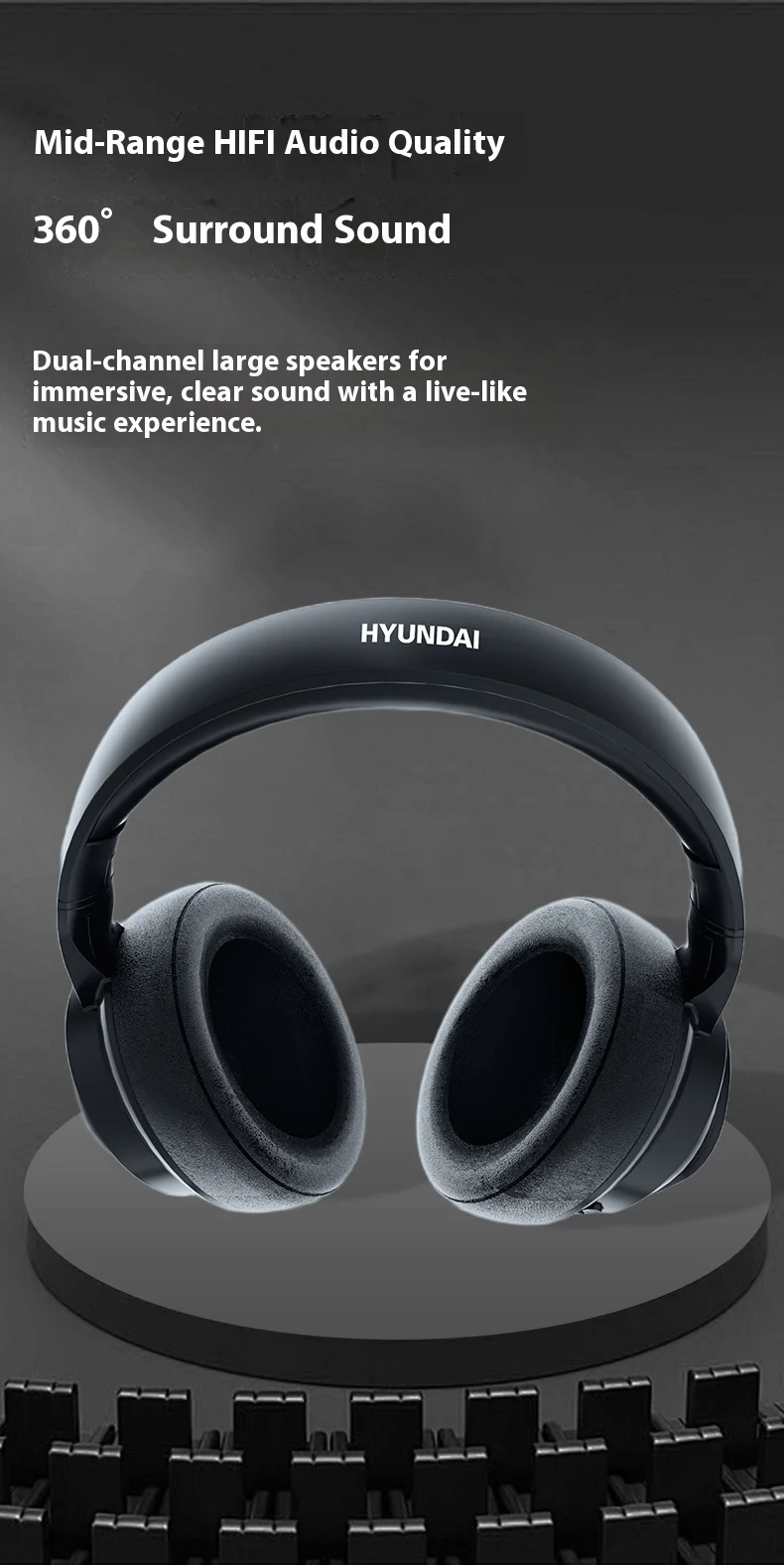 HYUNDAI Modern X1pro Wireless for Bluetooth Headset Not In-Ear Universal Power Noise Reduction Sports Headset LED Battery