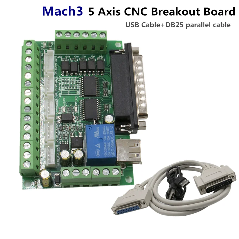 USB cable 5 Axis CNC Breakout Board For Stepper Driver Controller mach3 