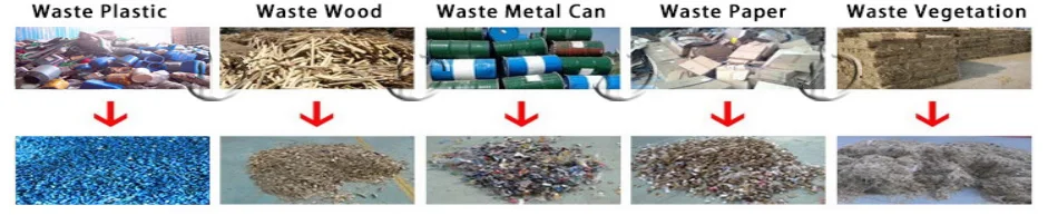 Shredder for Plastic, Metal Cans ,Waste Paper 