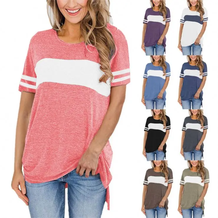 

Newest Design Women Clothes 2021 O-Neck Women Top Casual Short Sleeve T-Shirt Plus Size Tops Shirts For Women Blouses