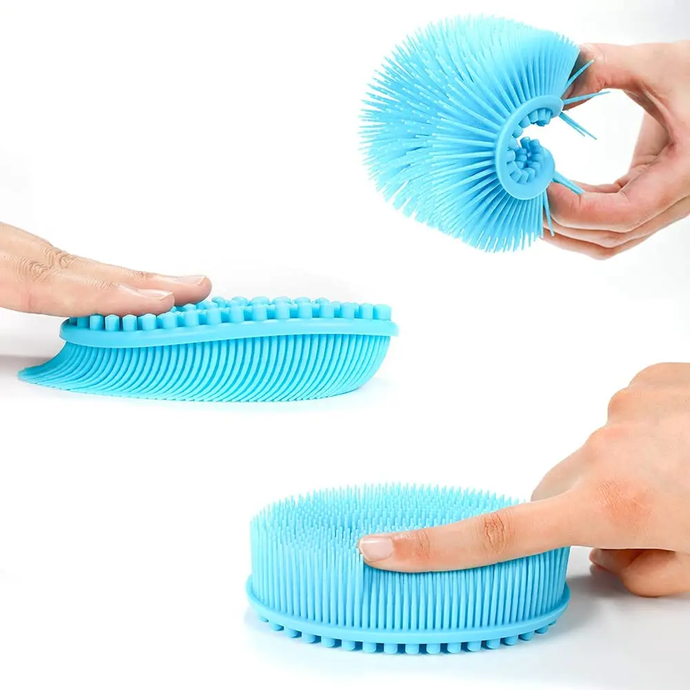 Double Sided Head Scrubber Bath Massager Easy To Clean Silicone Body