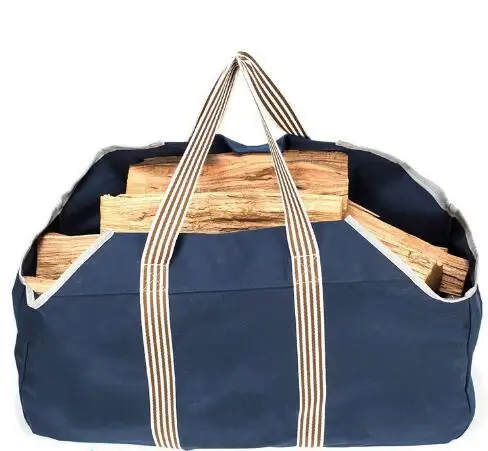 Premium firewood carrier bag handles wood bag canvas tote bag