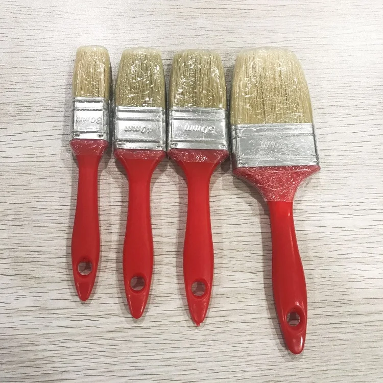 Black Bristle Long Wooden Handle Angle Bend Paint Brush Manufacturer