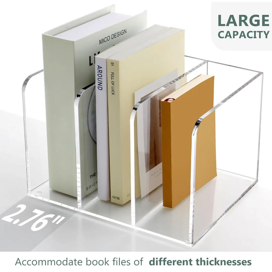 Branded Magazine Rack Desk Modern Eco-friendly Acrylic Magazine Rack Desk Organizer Work Area ...