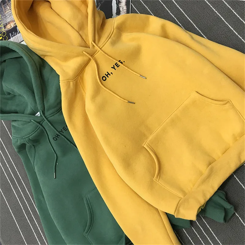 
Autumn Winter Fleece woman Letter hoody Harajuku Print Pullover Thick Loose Women Hoodies Sweatshirt Female Casual Coat 