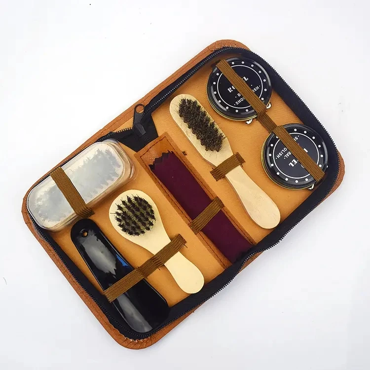 blue 7 piece travel shoe care set-5