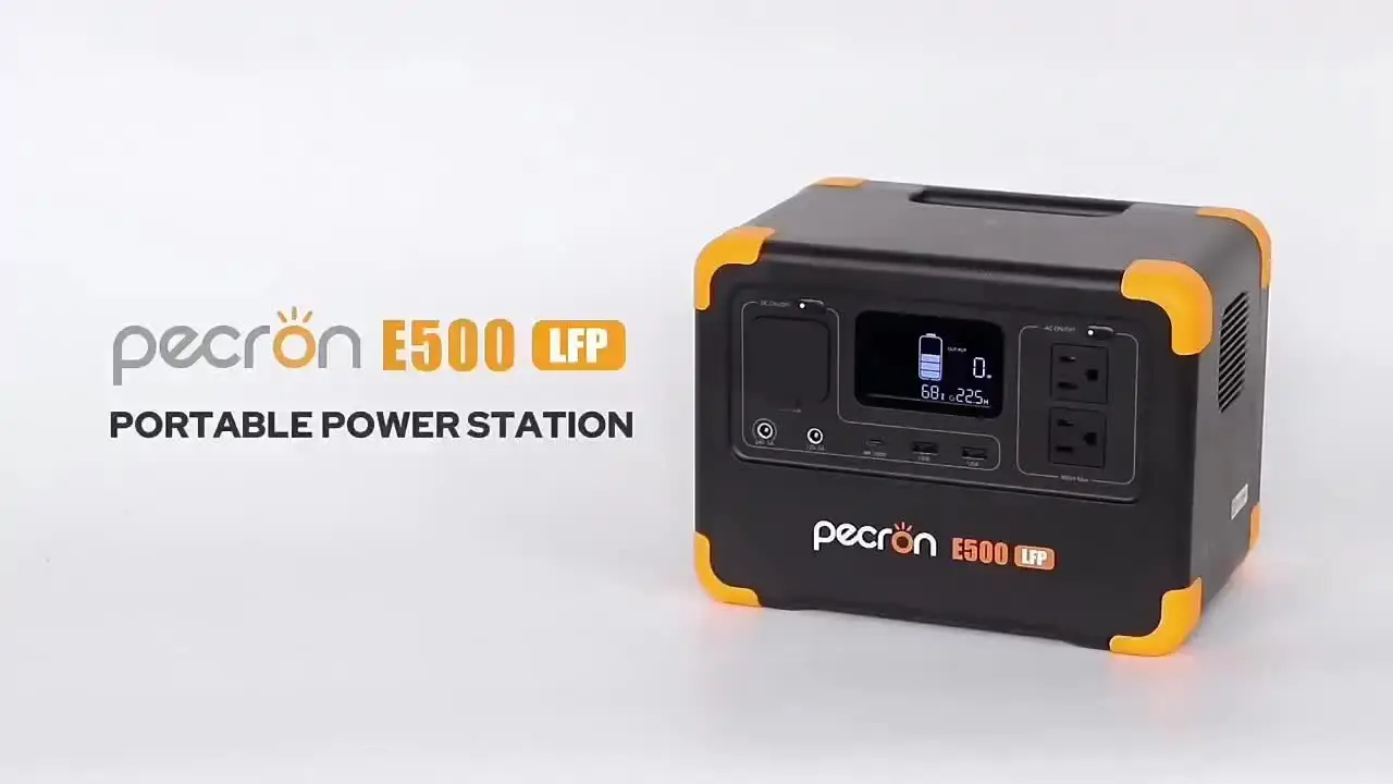 PECRON E500LFP+PV100 Portable Power Station - Solar Charging