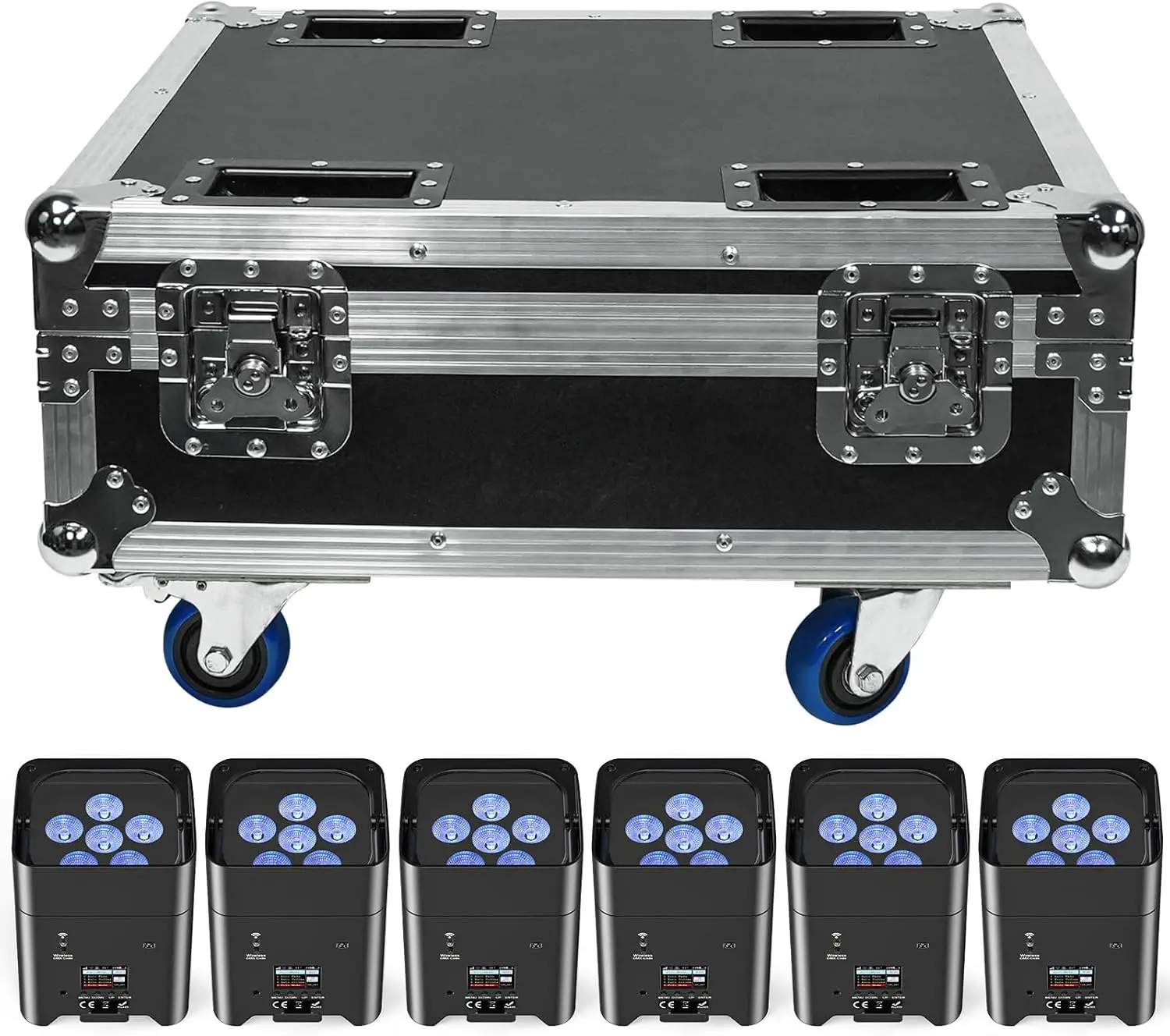 6*18w Waterproof Rgbw Uv 6in1 Indoor Wedding Dmx Led Dj Wall Par Stage Light Battery Wireless Uplight for Wedding Party Bar