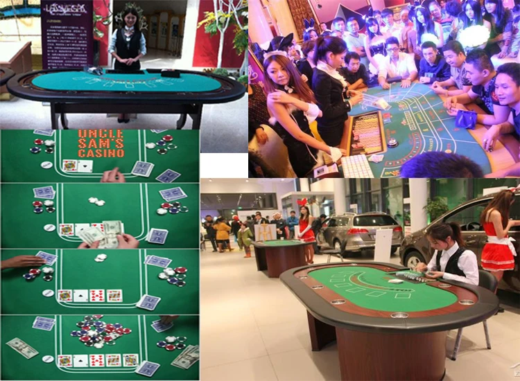 Non Slip Neoprene Natural Rubber Base Polyester Fabric Cloth Top Promotional Rubber Poker Table