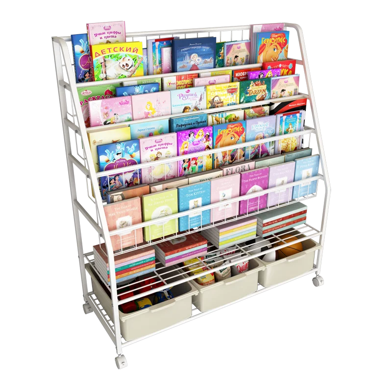 
Child bookshelf baby picture book rack floor home storage rack large capacity toy storage cabinet 