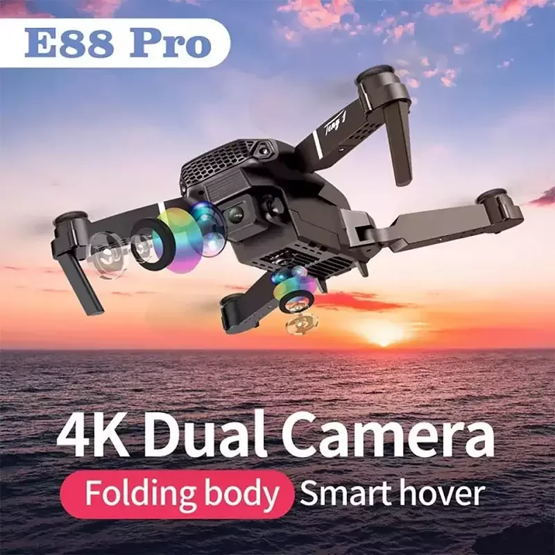 E88 UAV Aerial Photography Folding Aircraft 4K Lens Remote Control Toy