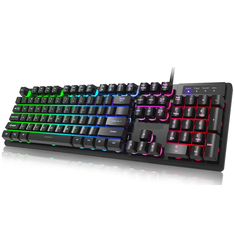 Hot sale Waterproof USB Wired Floating LED Backlit Mechanical Gaming Keyboard For Desktop Computer PC