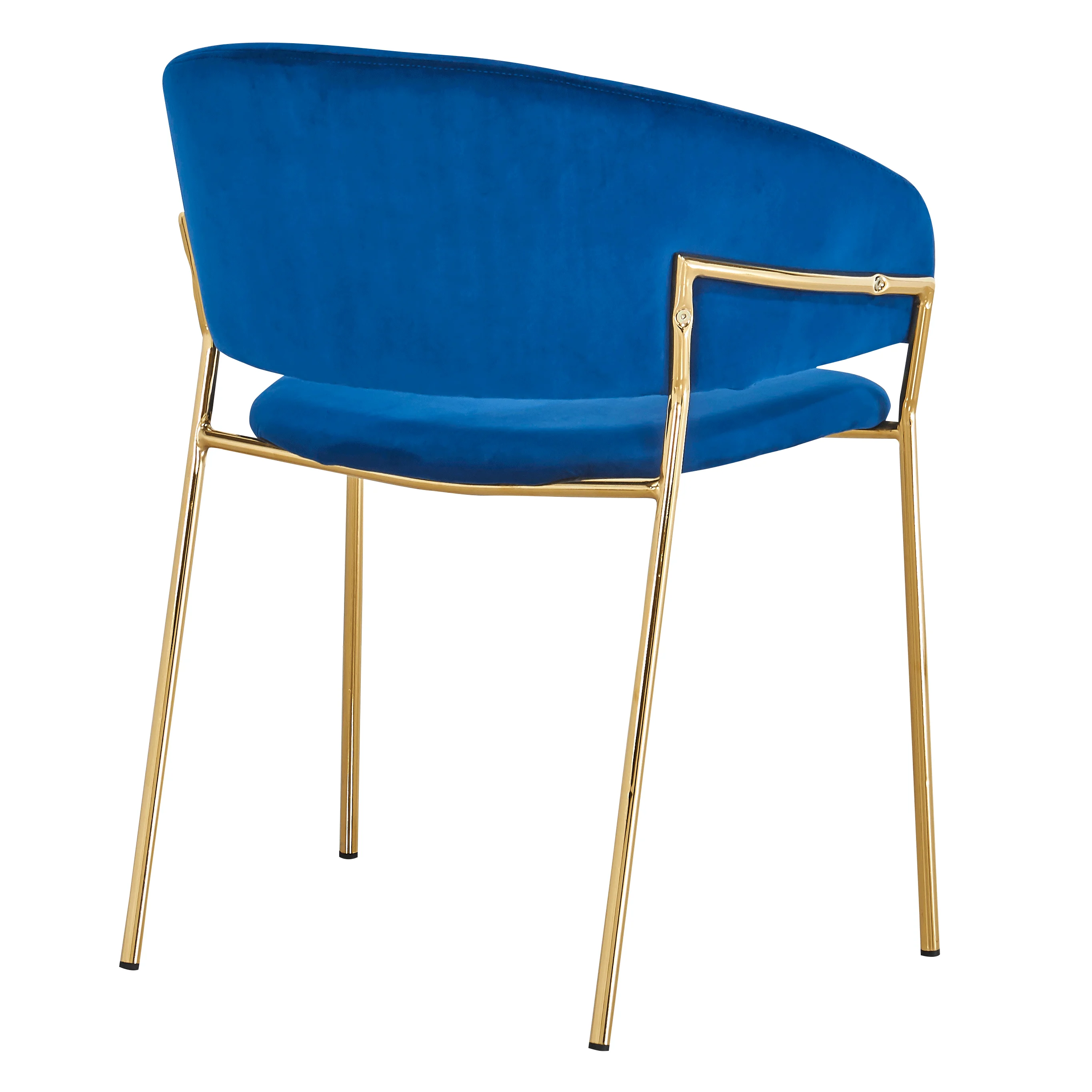 Home Furniture Velvet Dining Chair Arm Chair With Metal Frame Round