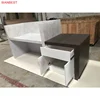 Artificial Marble Material Building Help Desk Wooden Reception Counter