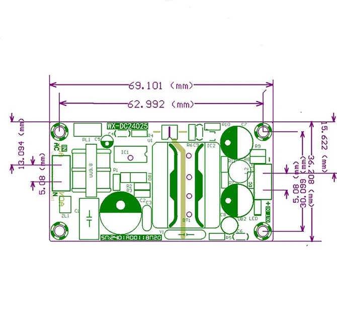 WX-DC24025 Switching power supply board bare board 12V 2A 24W25W AC-DC ...