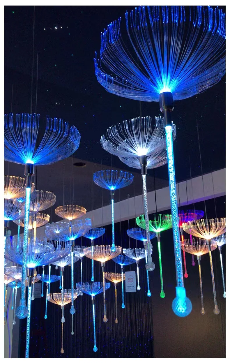 Hitecdad New Arrival Ip65 Dandelion Fiber Optic Jellyfish Pendant Light