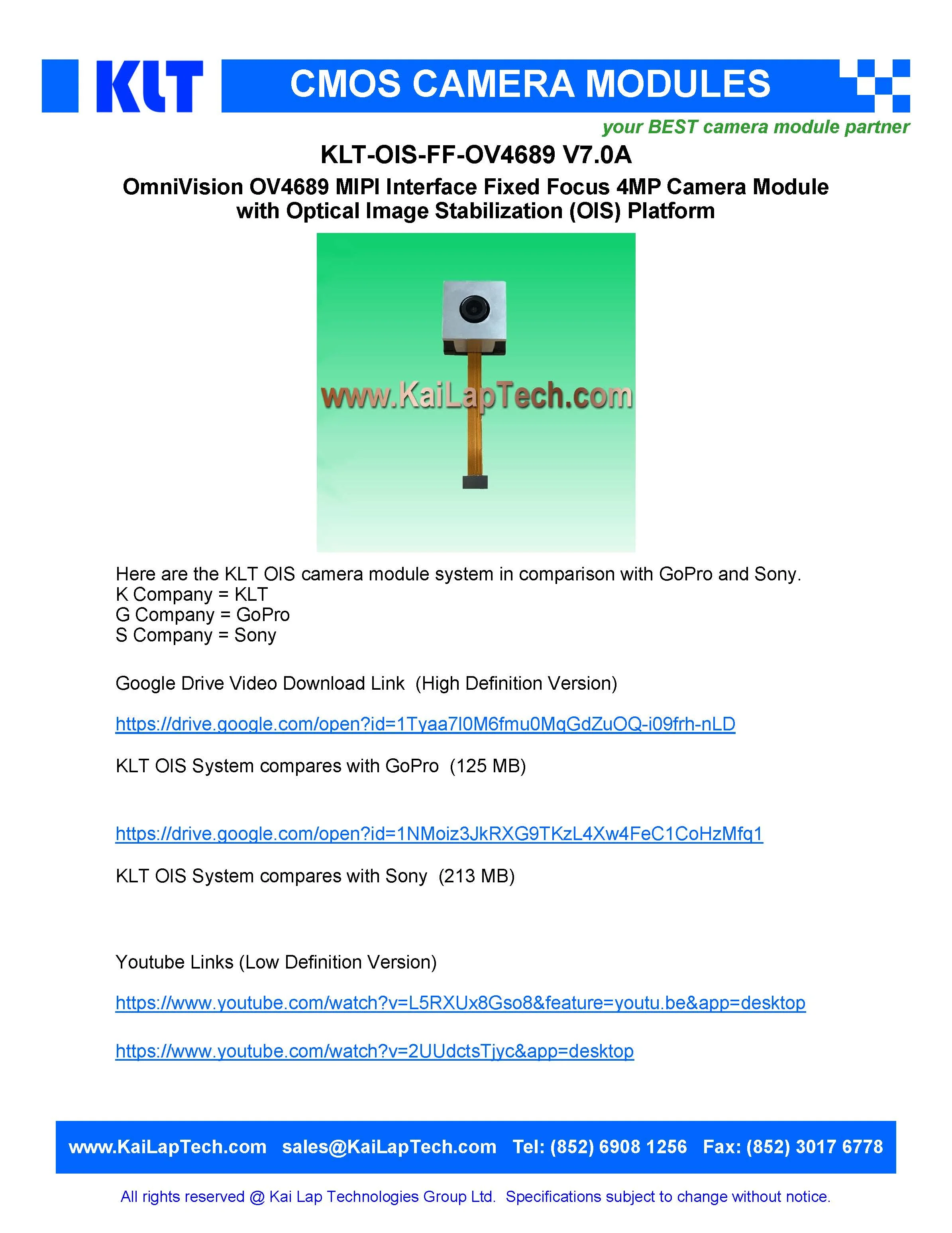 US Seller! OmniVision OV4689 MIPI Interface Fixed Focus 4MP Camera Module 