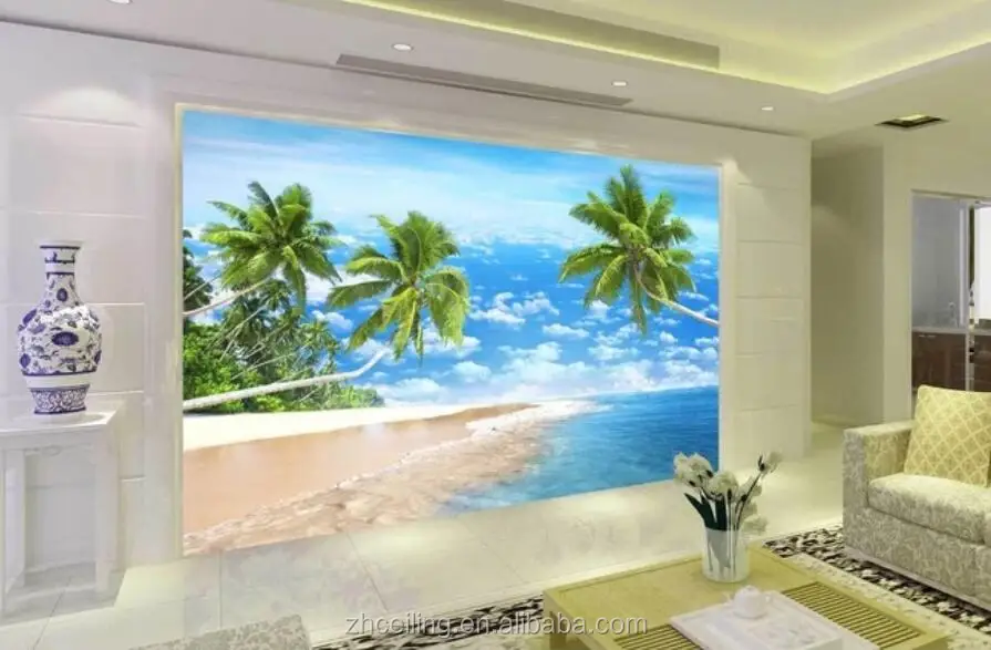 Beautiful Beach Scenery Background Wall 8 Meters Clear 3d Wall Paper  Wallpaper - Buy Wall Paper Wallpaper,3d Wallpaper Home Decoration,Mural  Wallpaper 3d Product on 
