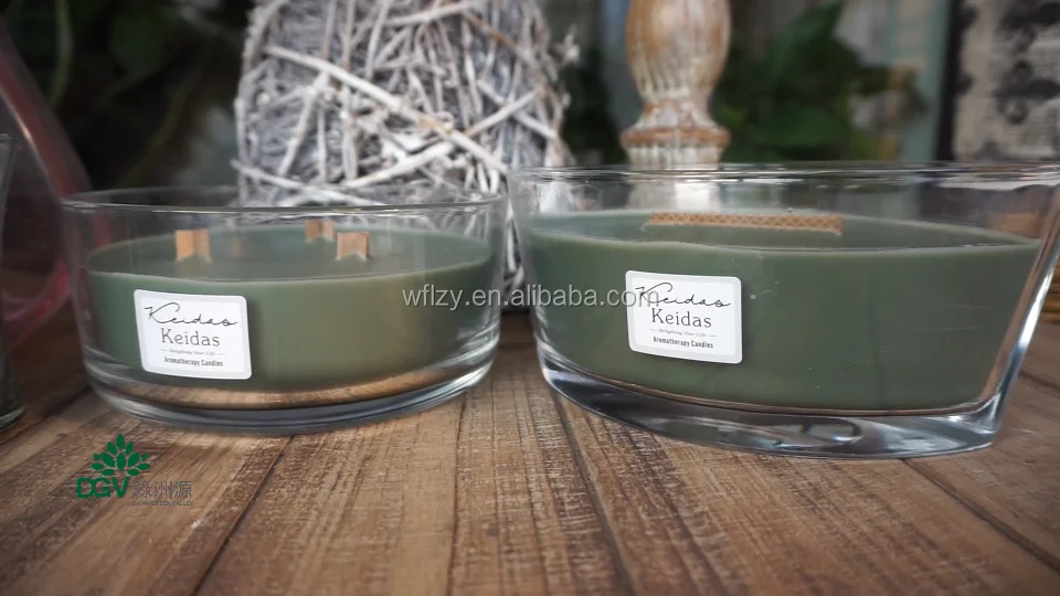 Unique Cylinder Oval Boat Glass Candle Aromatherapy Woodwick Candle Jar