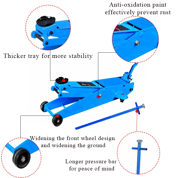 20t High Quality Hydraulic Floor Jack Hydraulic Car Jack Long Body