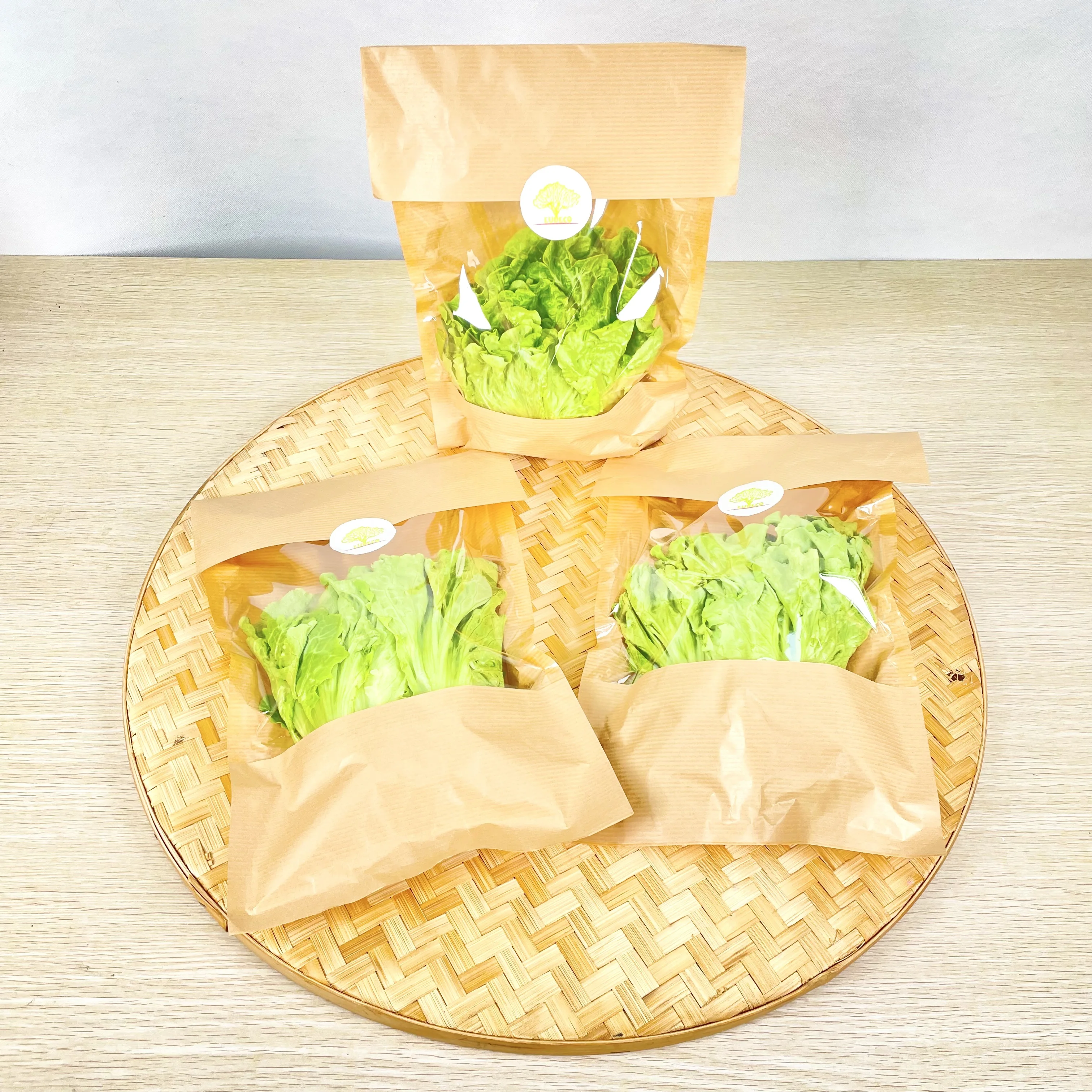 Paper Letuce Custom Clear Plastic Recyclable BOPP+Kraft Paper Cut Flower Sleeve ...