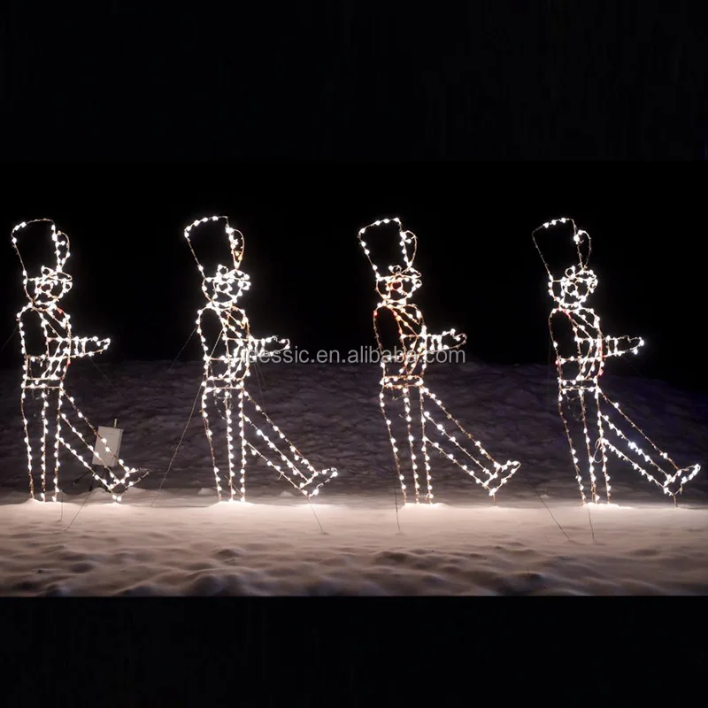 Outdoor Christmas Rope Light Silhouette Nutcracker Soldier Ip65 For