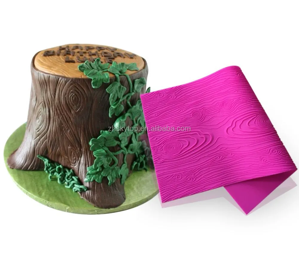 Tree Bark Texture Silicone Mould Cake Fondant Impression Mat Pad Decorating Tool