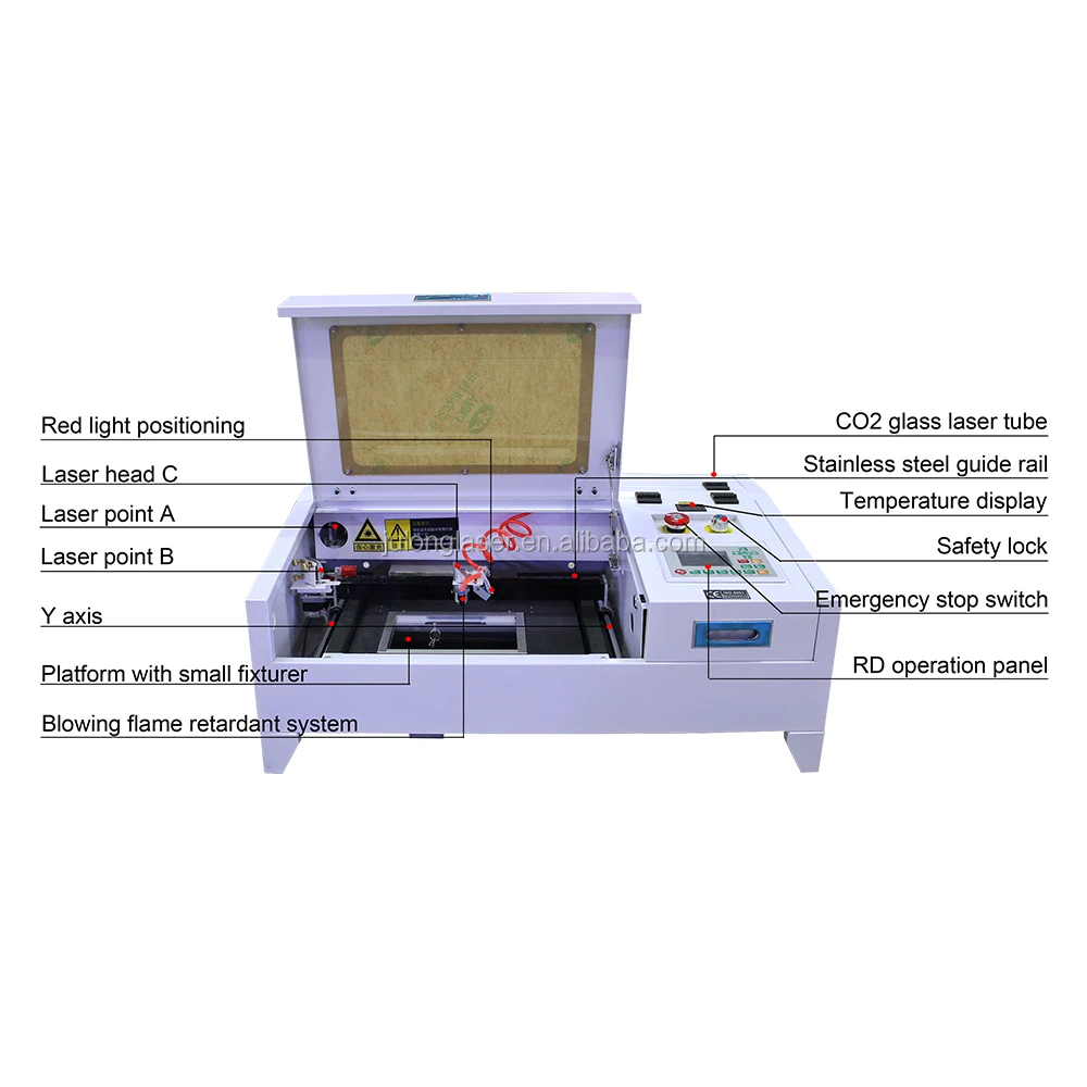 Good  quality RUIDA JL-K3020 laser engraving machine hot sale with up and down table