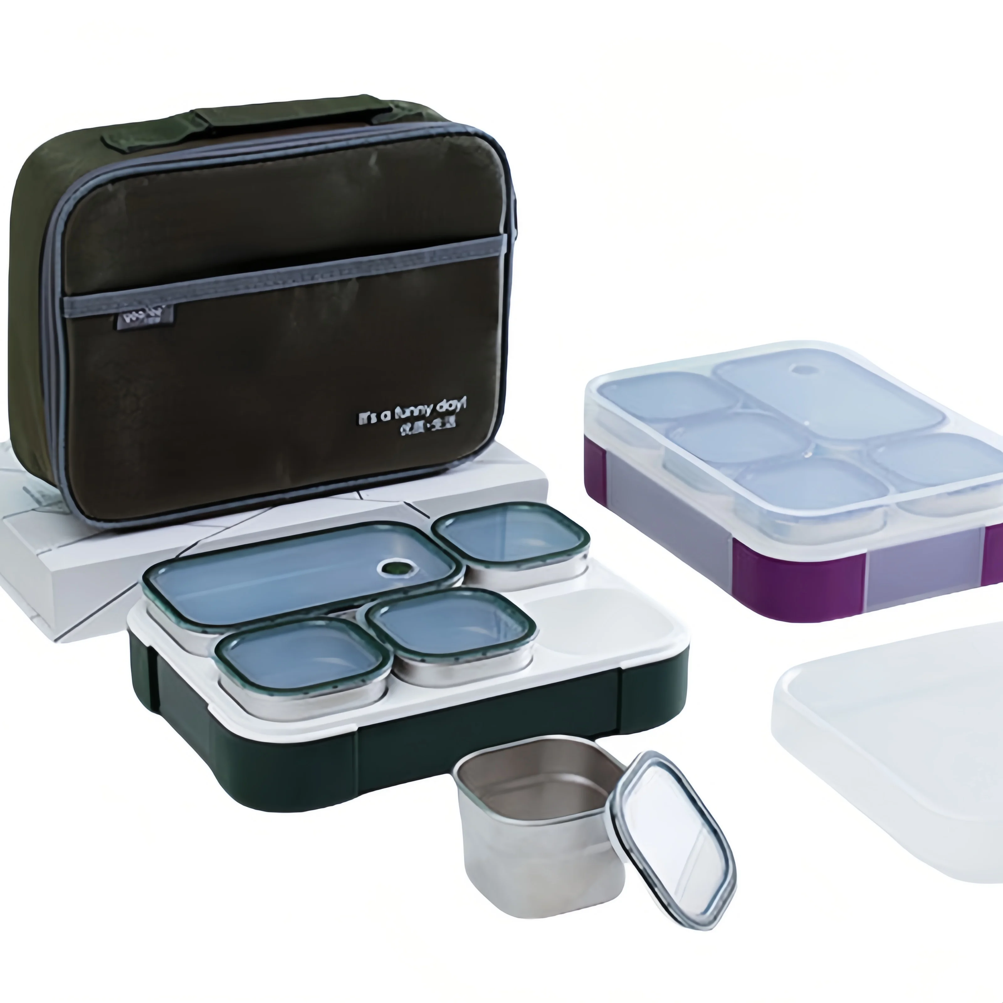 BPA-Free Plastic Lunch Box Microwavable Bento Box with Removable Inner Divided Box for Adults Kids Kitchen School Food Storage factory