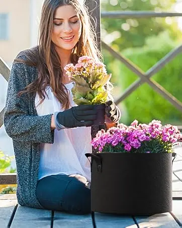 A-ONE Recyclable Durable Eco-friendly Sustainable Non-Woven Fabric Lined 2-3mm Thick Garden Felt Reusable Grow Bags 1-100 supplier