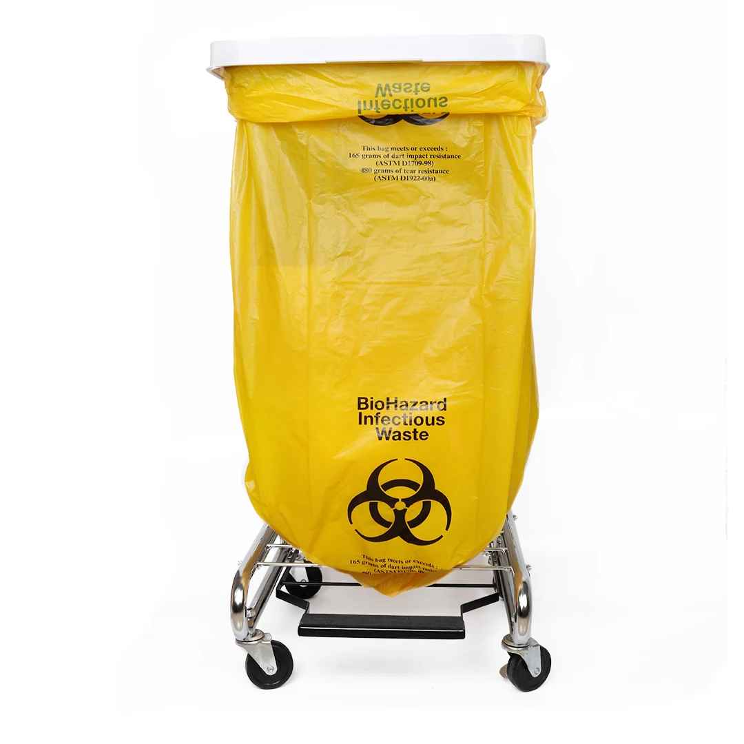 Personalized Medical Trash Bin Liner Bags Yellow Hospital Garbage Bags