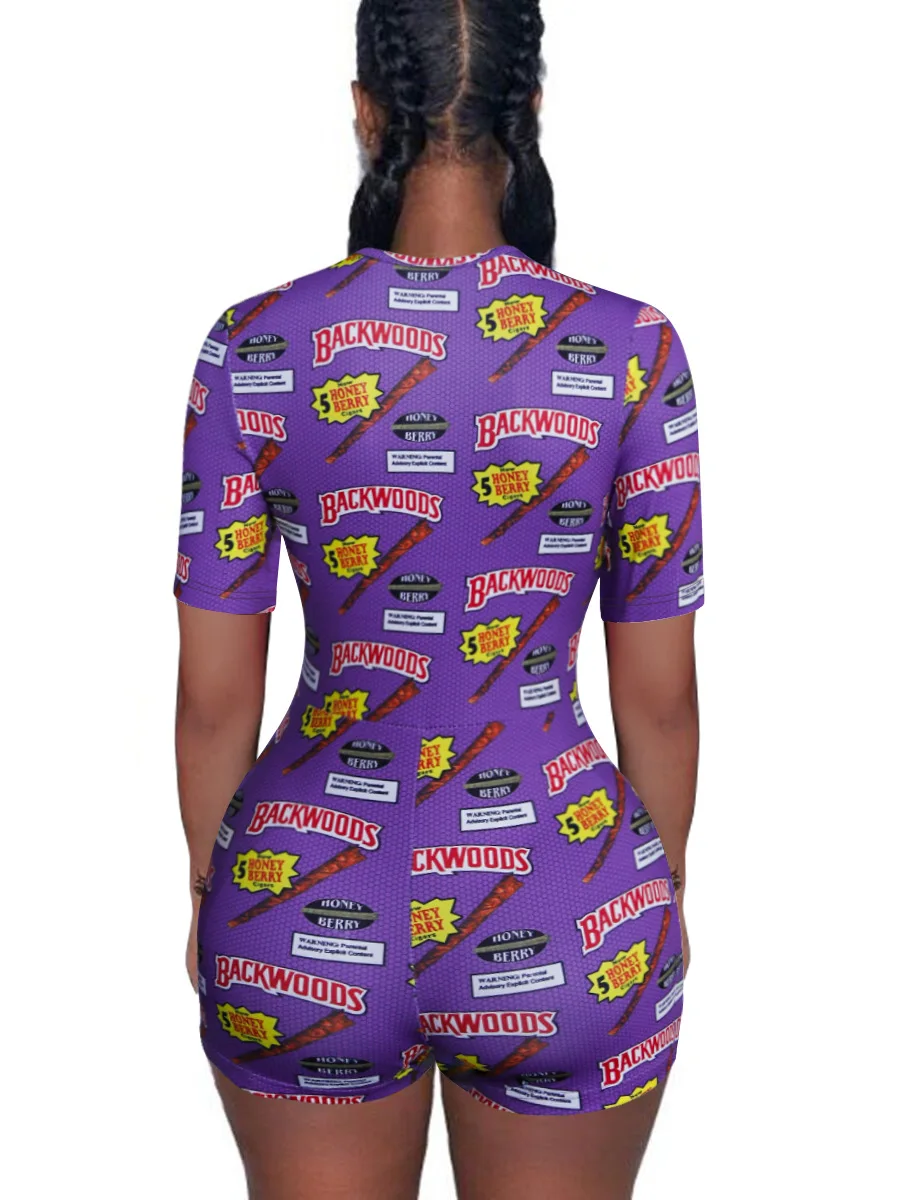 Custom Print Bodycon Short Sleeve Adult Women And Children Onesies