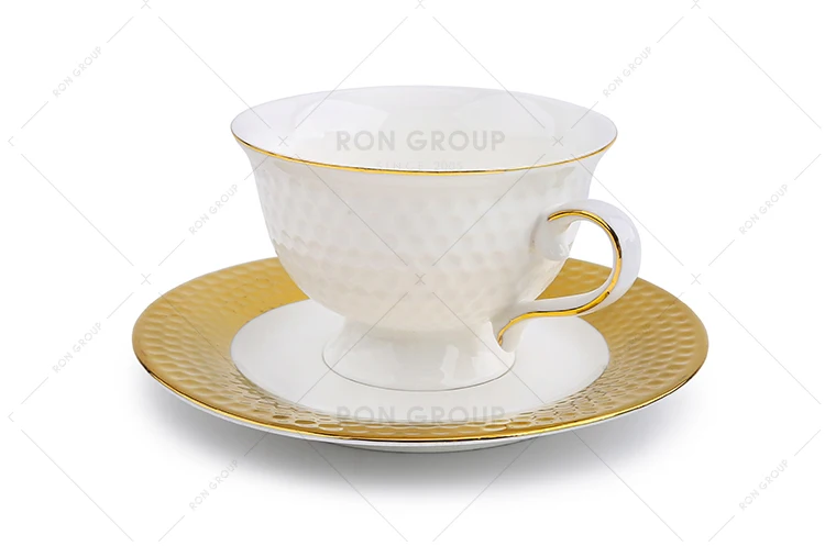 christmas gifts new design gold plated reusable handle coffee mug ceramic tea cup sets
