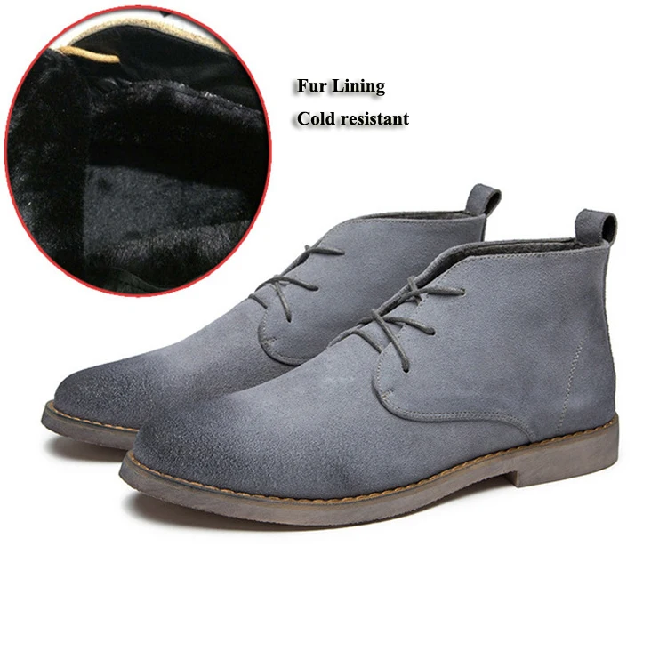 mens fur lined chukka boots