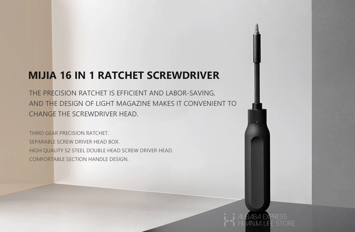 Original mi mijia 16 In 1 Ratchet Screwdriver Hand Tools S2 Steel Precision flexible Handle Design Cutaway Diy Tools